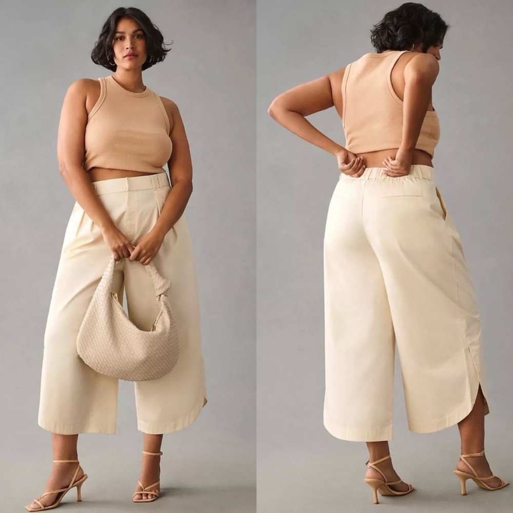 Anthropologie Mare Mare Curved-Hem Chino Pants XL NWT! Light Sand